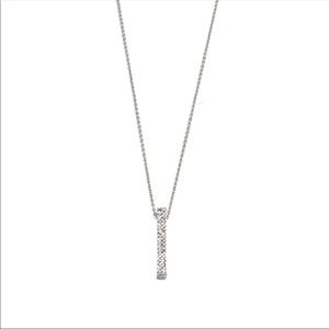 Crystal Silver Bar Necklace! NWT